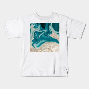 Azure water agate II - glitter accents Kids T-Shirt